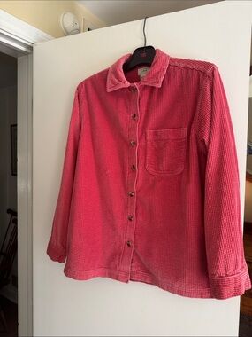 L.L. Bean Pink Corduroy Button-Down Shirt